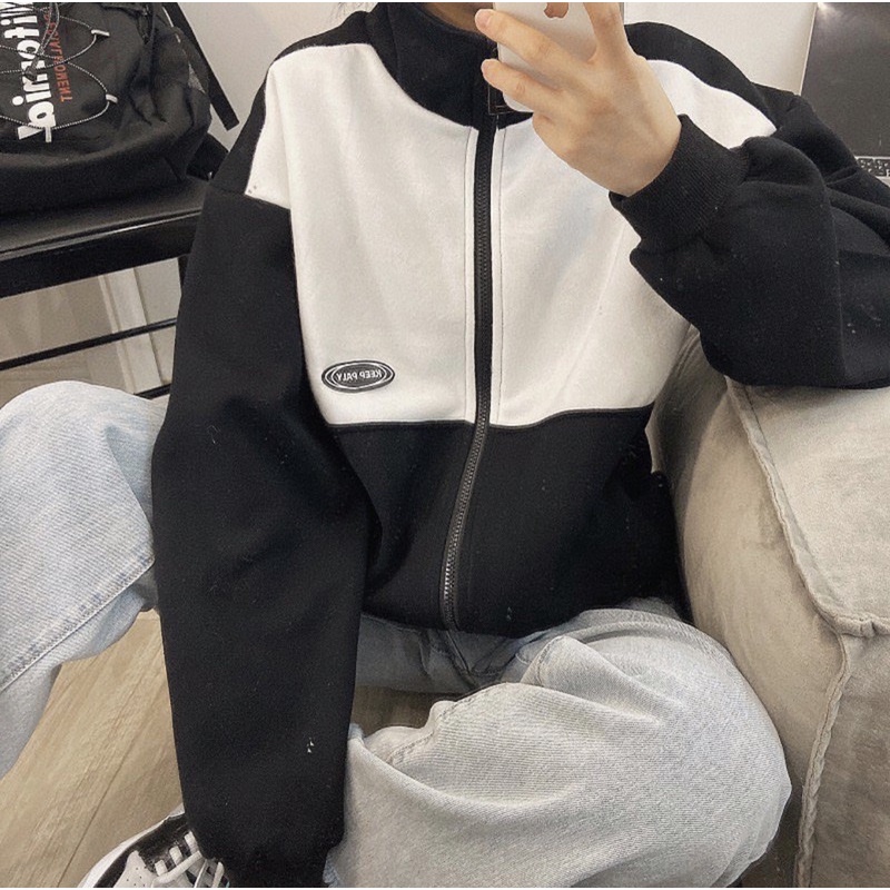 [ ẢNH THẬT ] ÁO KHOÁC KEEP PALY PHỐI MÀU FORM RỘNG TAY BỒNG | BigBuy360 - bigbuy360.vn