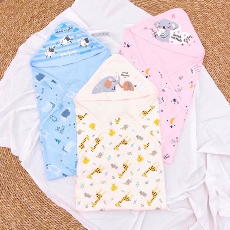 Chăn Ủ Cotton Mipbi In Hoạ Tiết Dễ Thương Cho Bé Sơ Sinh