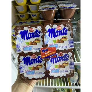 [HỎA TỐC] Váng sữa Monte - Hương Socola 55g Lốc 4 Hộp Bé trên 6 tháng