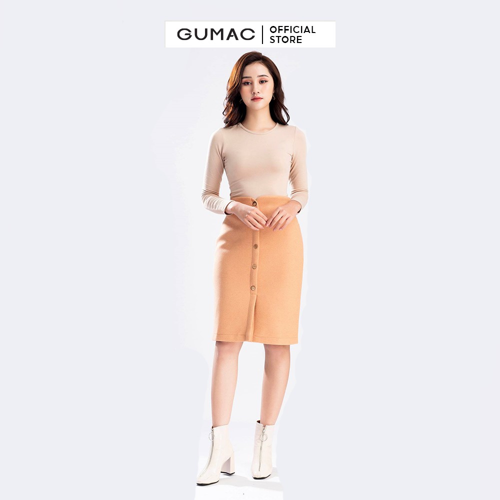 [Mã WABRGU152 giảm 10% tối đa 50k đơn từ 250k] Chân váy xẻ trước GUMAC VB1238