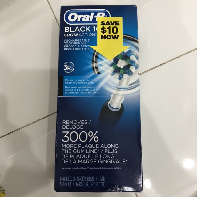 Bàn chải đánh răng điện Oral B điện từ USA, Oral B Black 1000 Cross Action