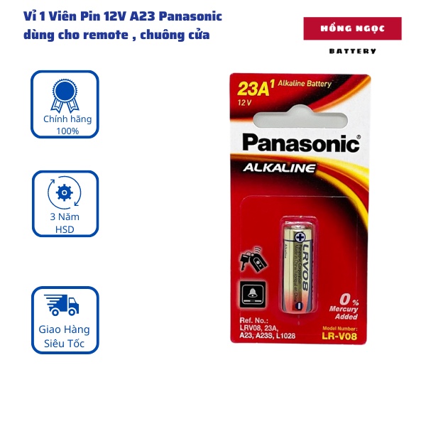 Vỉ 1 Viên Pin A23 Panasonic 12V Alkaline - Hàng chính hãng