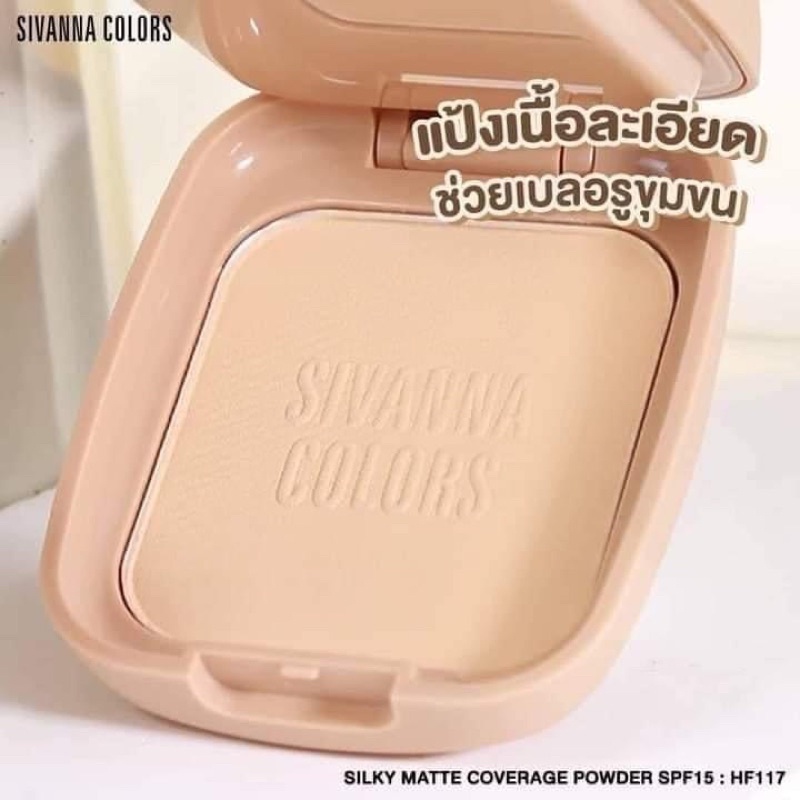 Phấn phủ nén Sivanna HF117 cao cấp kiềm dầu chống nắng SPF15 che phủ lỗ chân lông làm mịn da