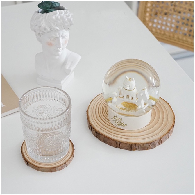 Đế Lót Ly Nến Thơm MESMERIC Chất Liệu Gỗ Thông Tự Nhiên Phong Cách Vintage