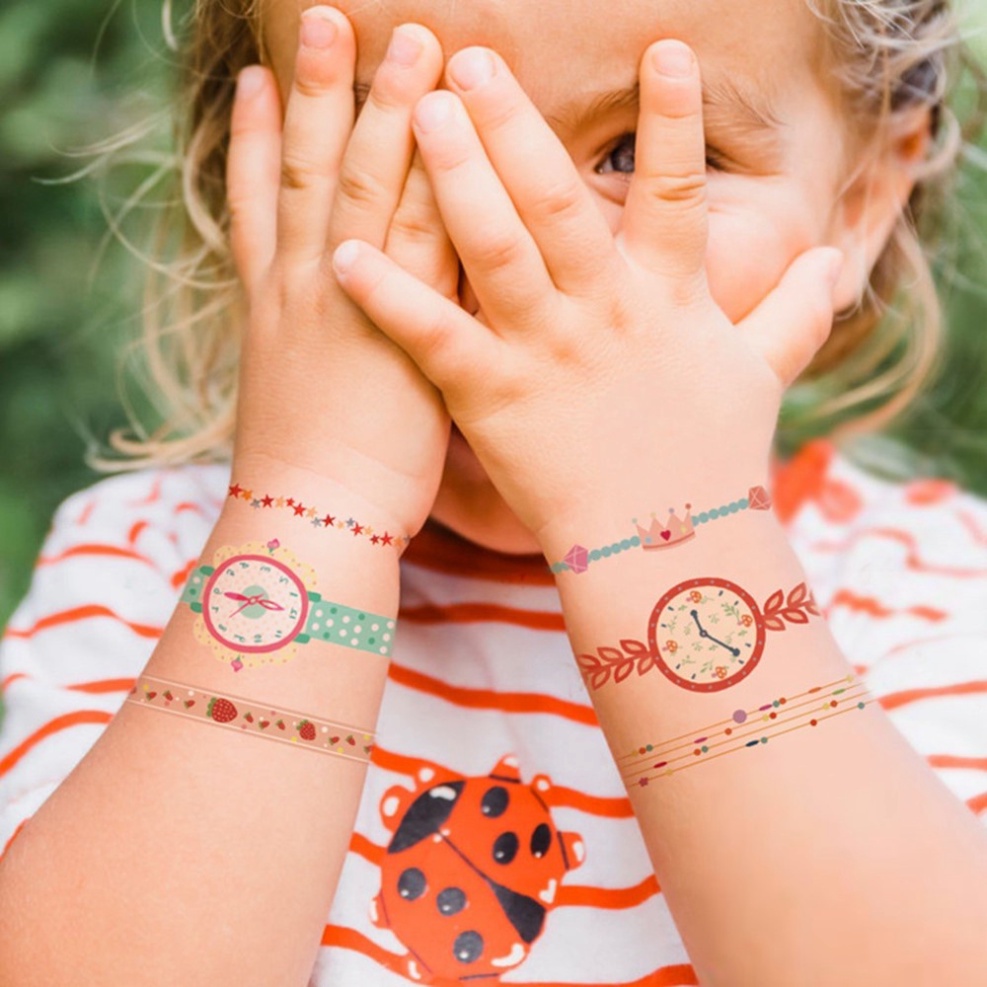 Miếng Dán Hình Xăm Đồng Hồ Và Vòng Tay Mideer Watch & Bracelet Temporary Tattoos Cho Bé - CleverKids