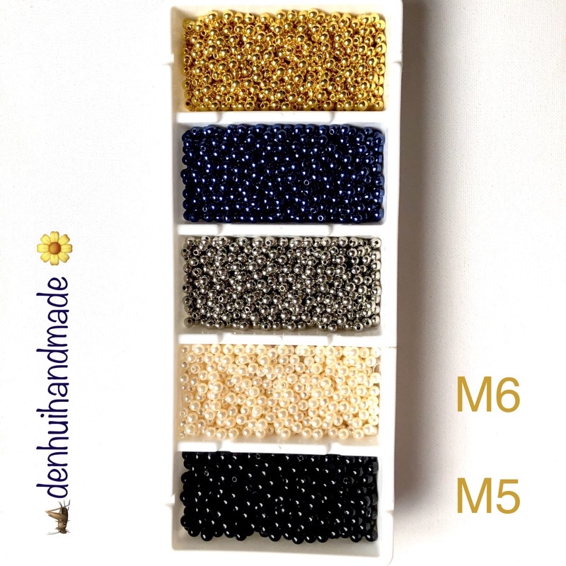 20gr Hạt Bẹt Trai Nhựa 5mm (Nhóm Màu Trắng - Nâu - Đen - Xám)