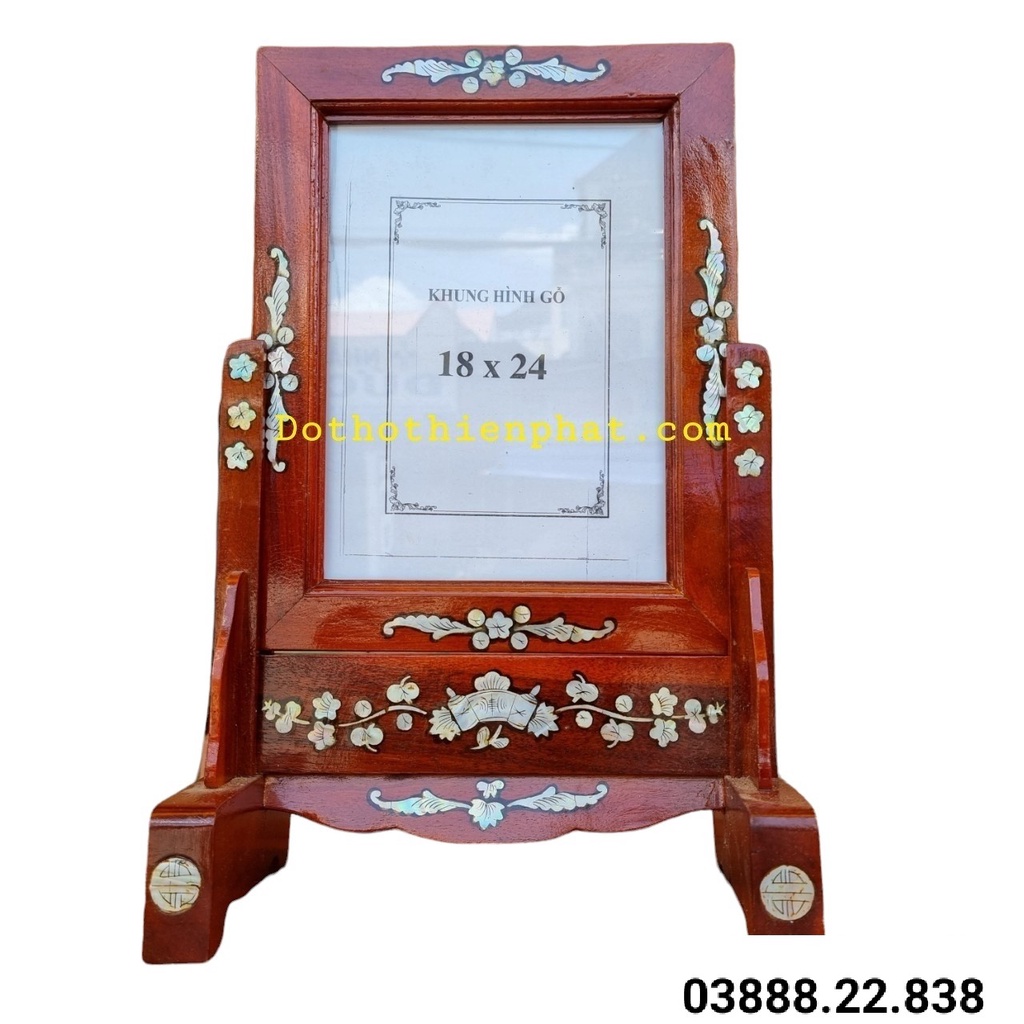 Khung Hình gỗ tràm 18×24 Màu Đỏ