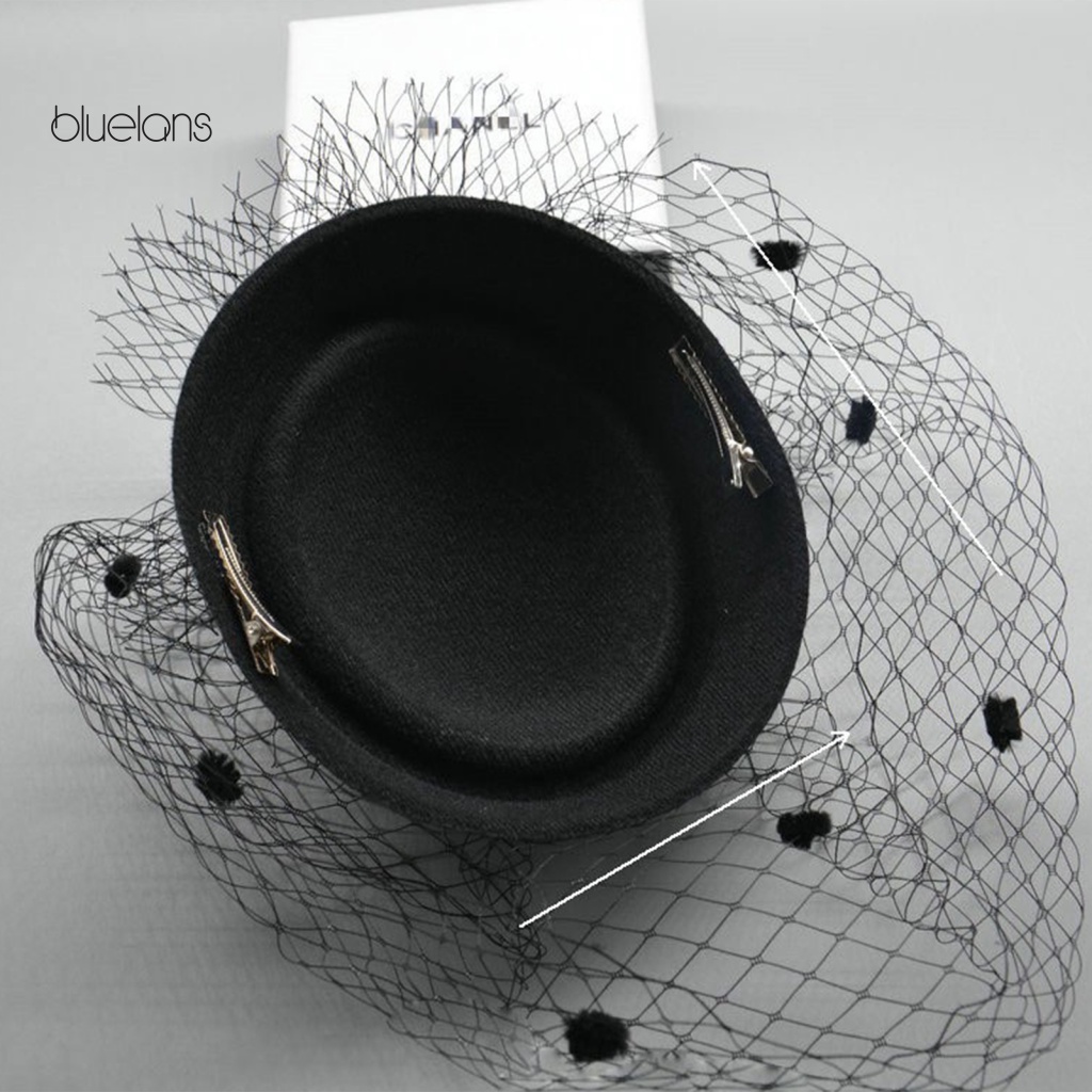 Mũ Lưới Đính Hoa Vải Tuyn Phong Cách Retro Cho Cô Dâu