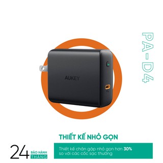 Adapter sạc USB-C Power Delivery 60W Aukey PA-D4