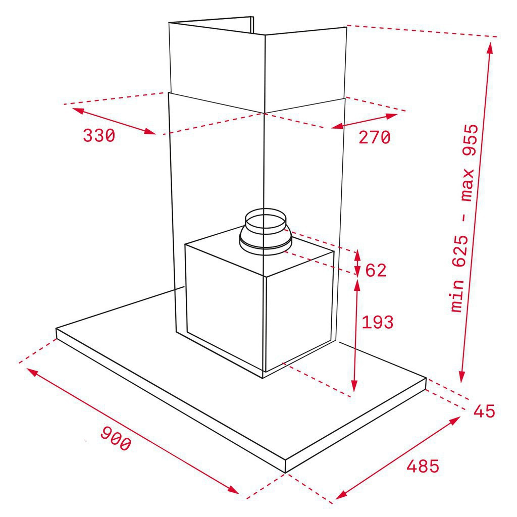 MÁY HÚT KHÓI KHỬ MÙI DẠNG PHẲNG 90CM TEKA DSJ 950, MÁY HÚT MÙI, MÁY HÚT KHÓI, MÁY HÚT KHÓI KHỬ MÙI, MÁY HÚT MÙI BẾP