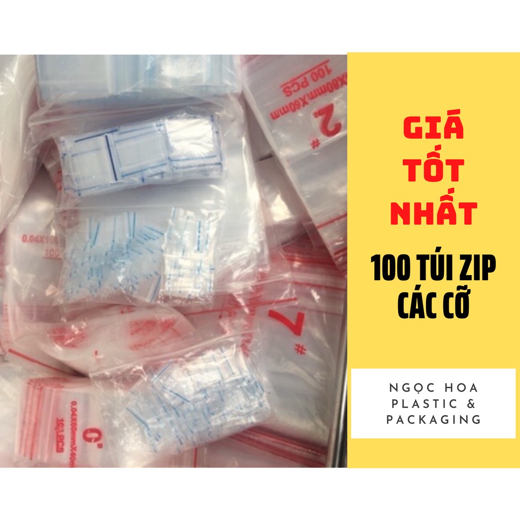 100 chiếc túi zip miết miệng các cỡ hàng công ty