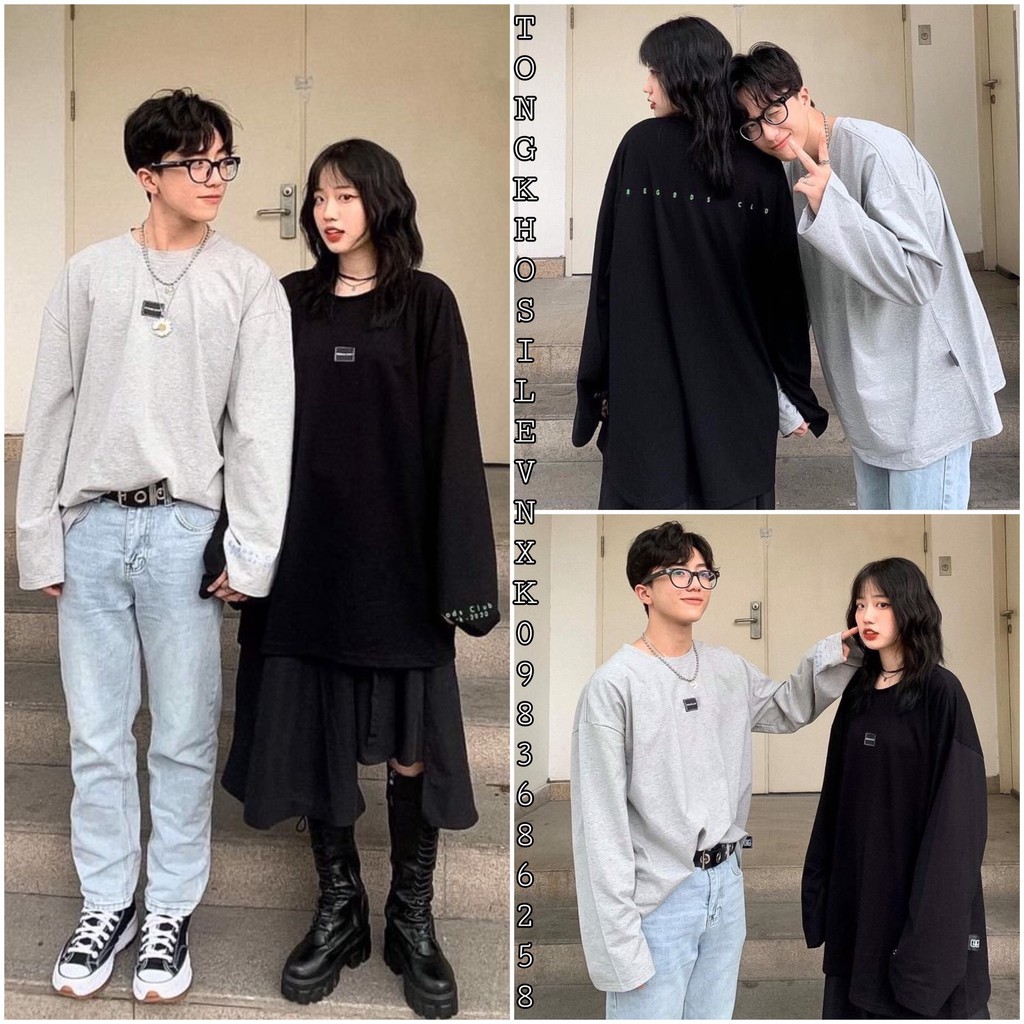 ÁO NỈ SWEATER REGODS CLUB Tay Dài Đen Xám mặc đôi Unisex