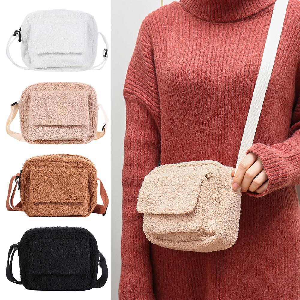 Túi Đeo Vai Bằng Lông Cừu Thời Trang Mùa Đông Giản Dị Dành Cho Nữ MIHAN1