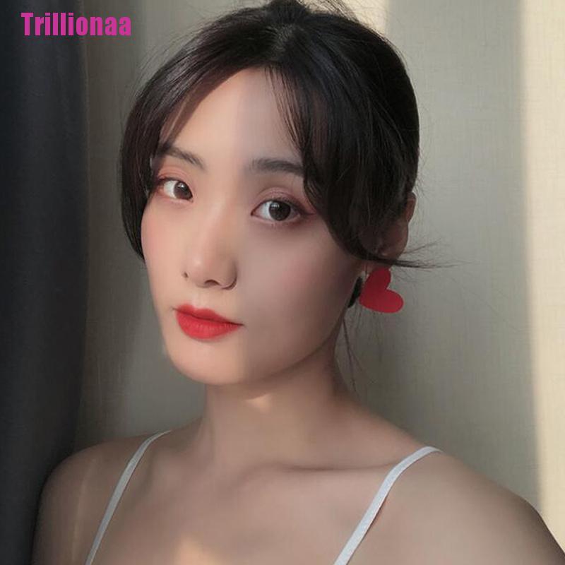 Bông Tai Hình Nơ / Trái Tim Màu Đỏ Ngọt Ngào Thời Trang Cho Nữ