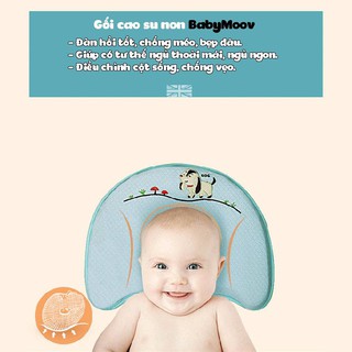 [NGUYÊN HỘP] Gối Cao Su Non Chống Méo Đầu Ở Trẻ Sơ Sinh Có Thiết Kế 4 Vùng Chặn Thông Minh Chống Ngạt