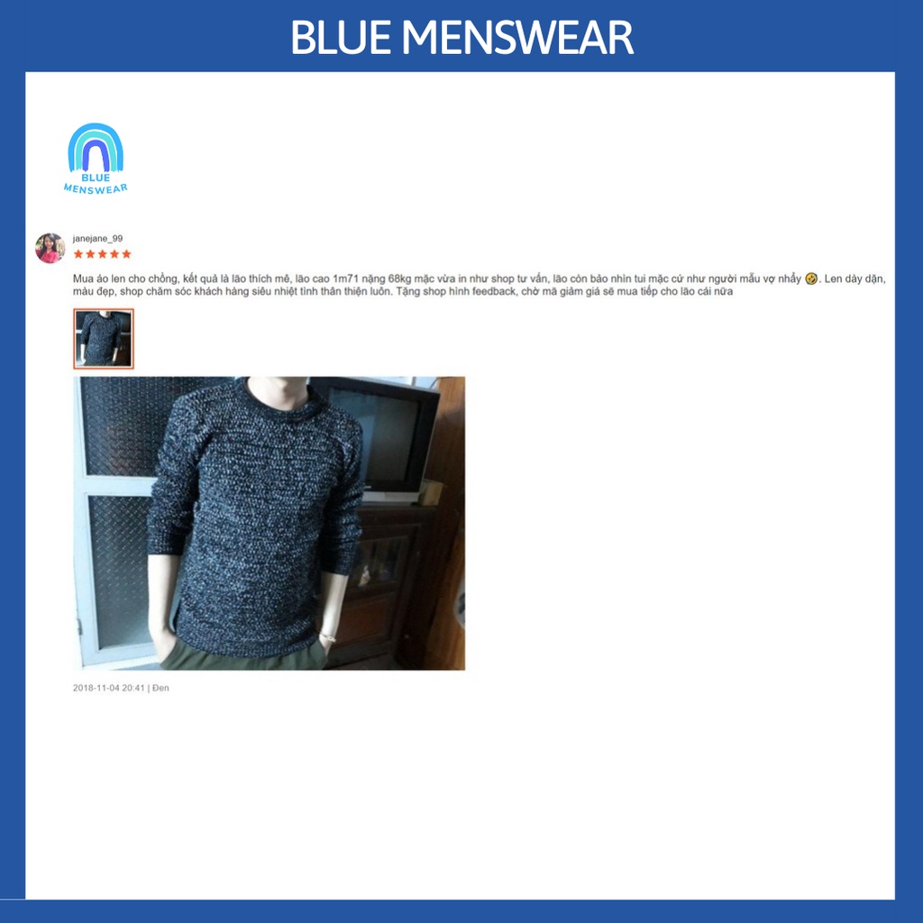 Áo Len Nam cổ tròn tiêu dày dài tay đẹp giá rẻ cao cấp AL77 - BLUE MENSWEAR | BigBuy360 - bigbuy360.vn