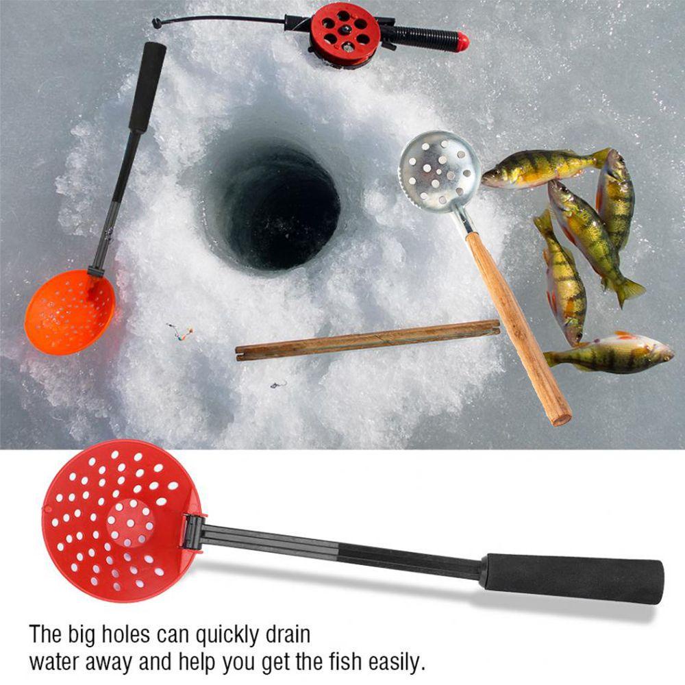 JONYE Muỗng Múc Đá / Cá Bằng Thép Không Gỉ Tay Cầm Bằng Gỗ Bền Bỉ