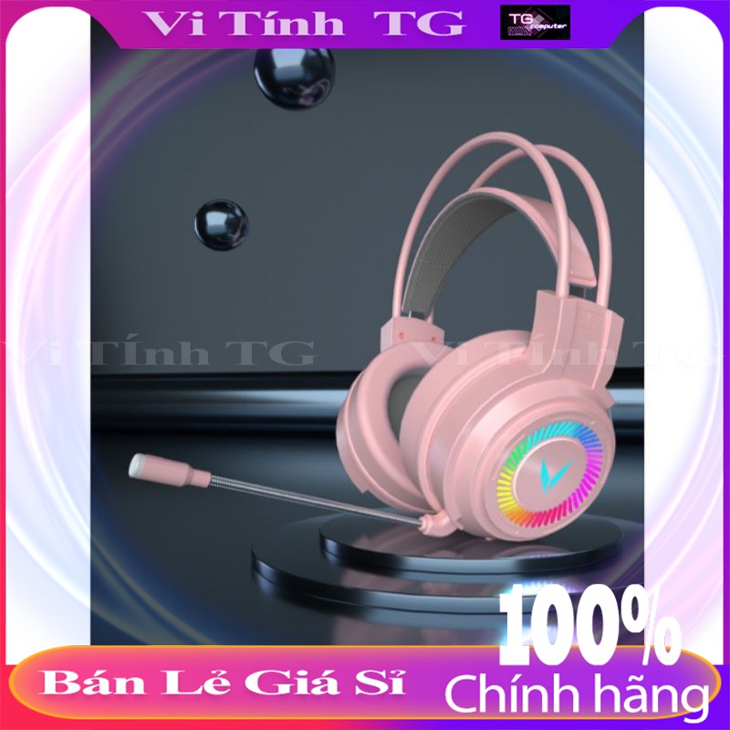 Tai Nghe Gaming Màu Hồng Có Đèn Led Và Mic Cho Pc / Laptop [Video review]