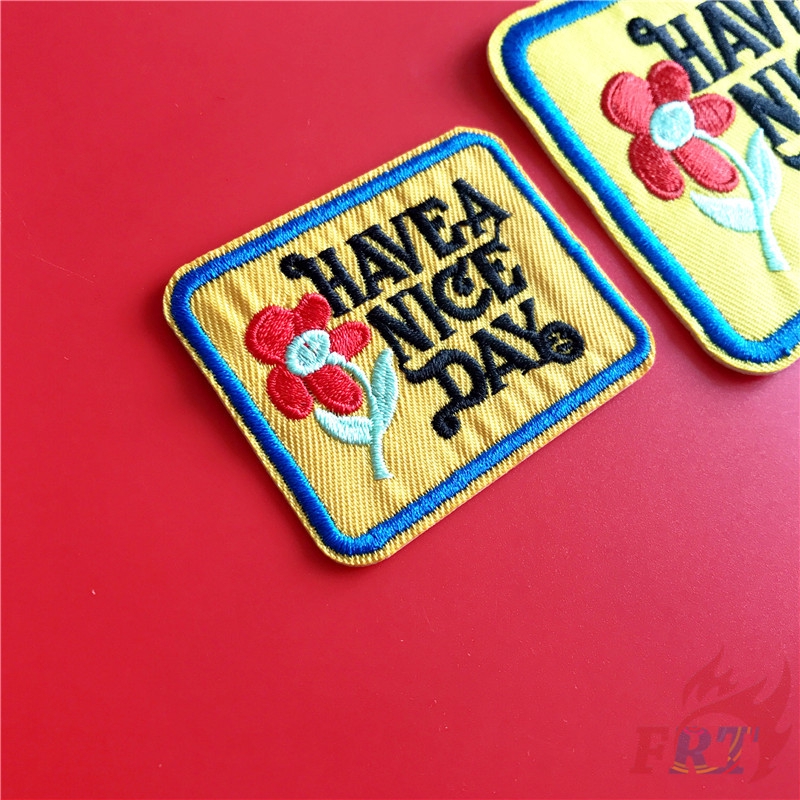 ☸ VSCO：Best Wish - Have A Nice Day Iron-on Patch ☸ 1Pc/2Pcs Diy Sew on Iron on Badges Patches