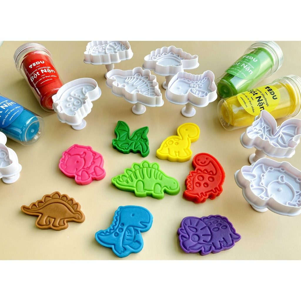 Bột nặn đất nặn an toàn TEDU - Set 6 Màu hủ 140gr