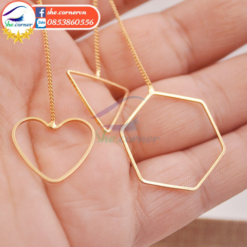 Hoa tai bông tai E227 trái tim nhiều hình ánh kim thời trang Hàn Quốc 03 mẫu