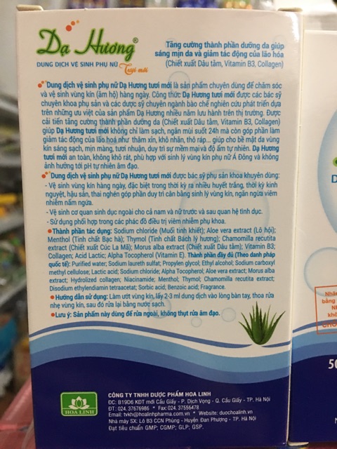 DUNG DỊCH VỆ SINH PHỤ NỮ DẠ HƯƠNG 50ml