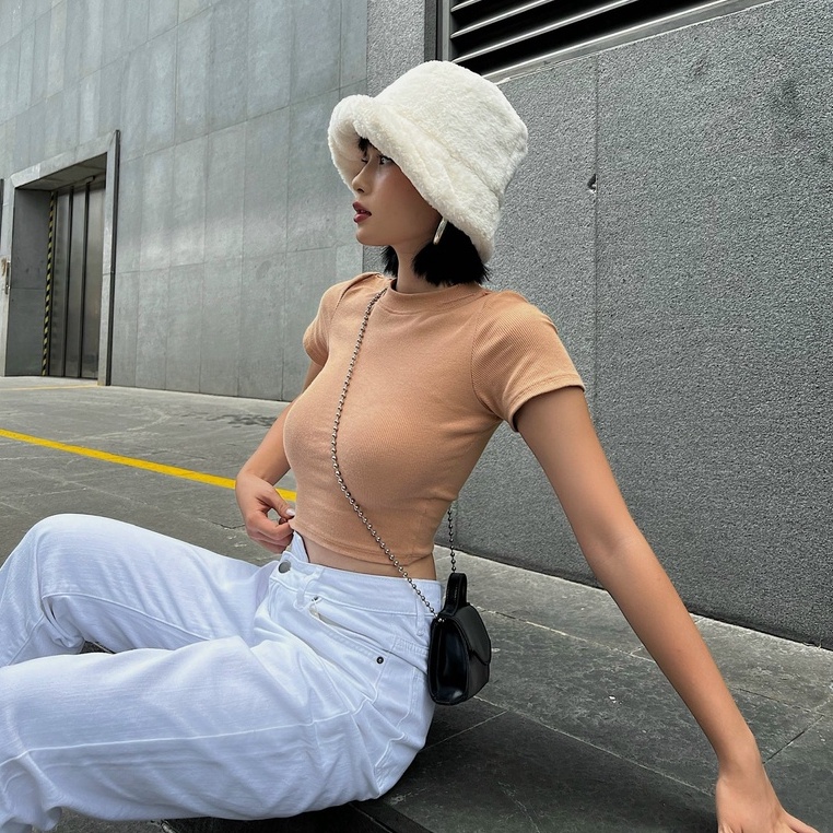 Áo croptop nữ body trơn ngắn tay TOPTIFY chất thun gân form basic AC04 | WebRaoVat - webraovat.net.vn