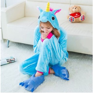 Bộ Đồ Thú Pijama Unicorn Xanh [Hàng Sẵn - FreeShip]