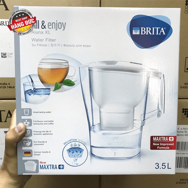 [HÀNG ĐỨC] Bình lọc nước BRITA MARELLA XL BLUE MAXTRA + 3,5L + Tặng kèm 1 cục lọc