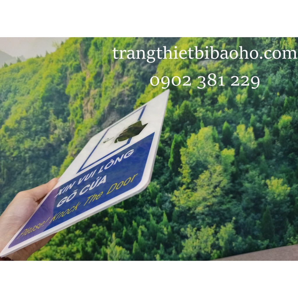 Biển báo mica Vui lòng gõ cửa (Please! Knock The Door)  kích thước 20 x 30cm