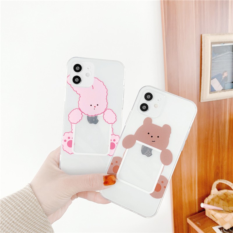 Ốp lưng iphone Gấu thỏ viền trong chống ố 5/5s/6/6plus/6s/6splus/7/7plus/8/8plus/x/xr/xs/11/12/pro/max/plus/promax/mini | BigBuy360 - bigbuy360.vn