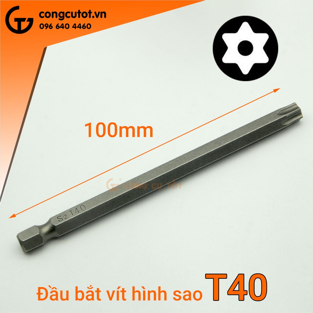 Đầu bắt vít hình sao 100mm chuôi lục