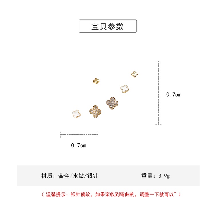 DREJEW Set 6 Khuyên Tai Bạc Đơn Giản Dễ Phối Đồ