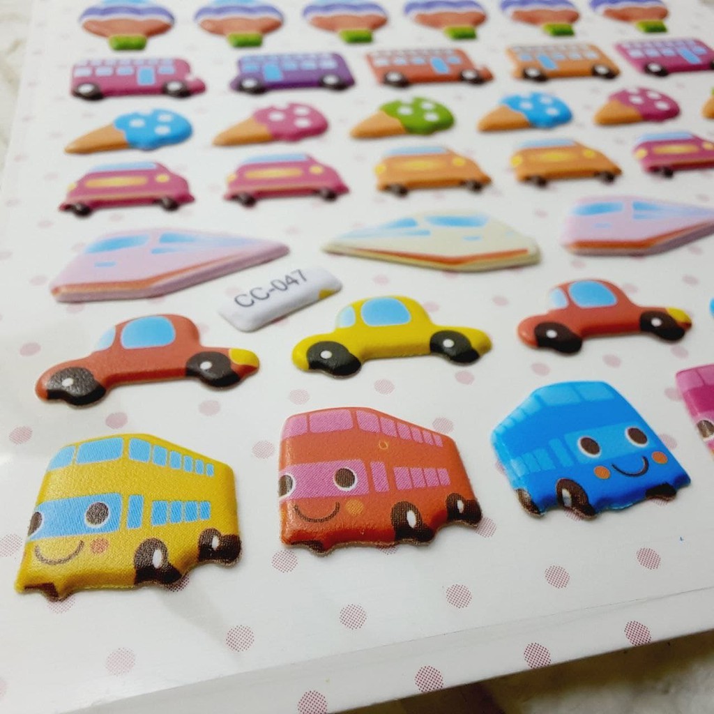 Sticker dán hình ô tô cho bé vừa chơi vừa học kiểu dáng sticker cute bé nào cũng thích LUCKY SHOES VN- H000024