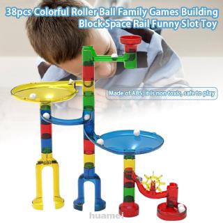 38pcs Funny Early Educational Interactive Play Building Block 3D Effect Roller Ball Brain Develop Family Games Slot Toy