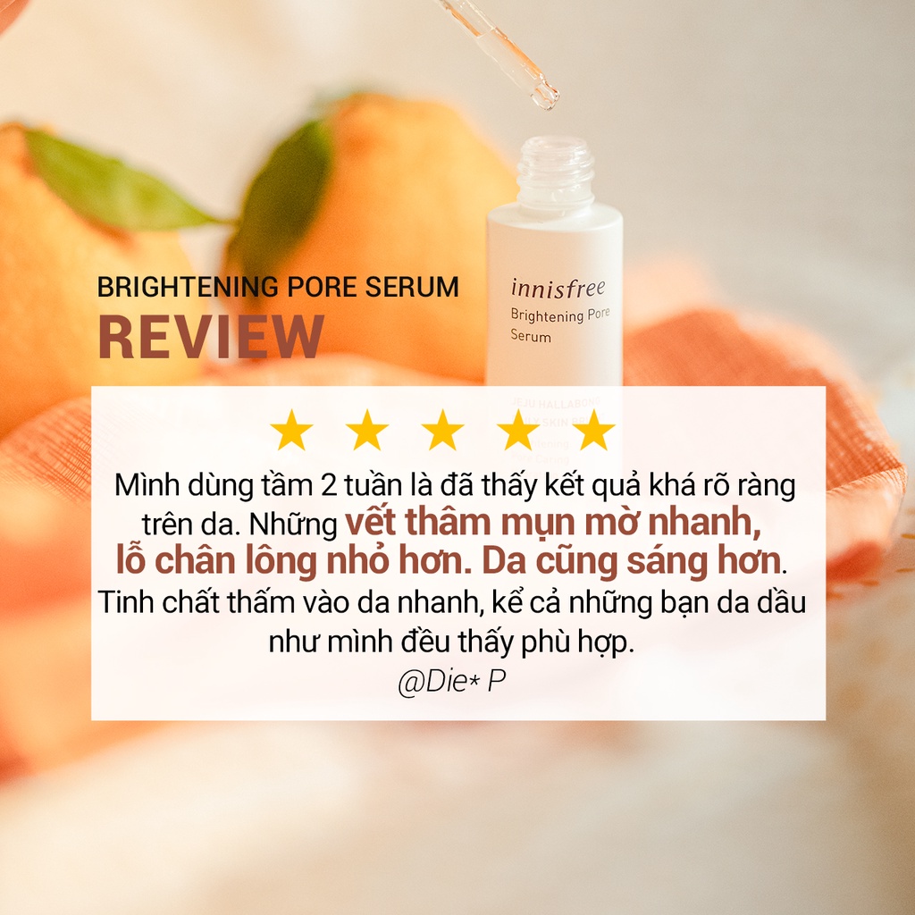 (Quà tặng) Bộ dưỡng sáng và làm mờ lỗ chân lông quýt Hallabong Innisfree Brightening Pore Set