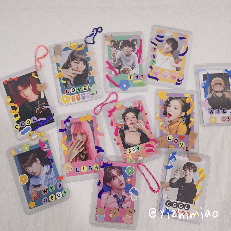 Toploader Decor Bọc Card Đựng Ảnh Trang Trí Photocard Polaroid Lomo Kpop BlackPink BTS Idol Sticker Ribbon Confetti