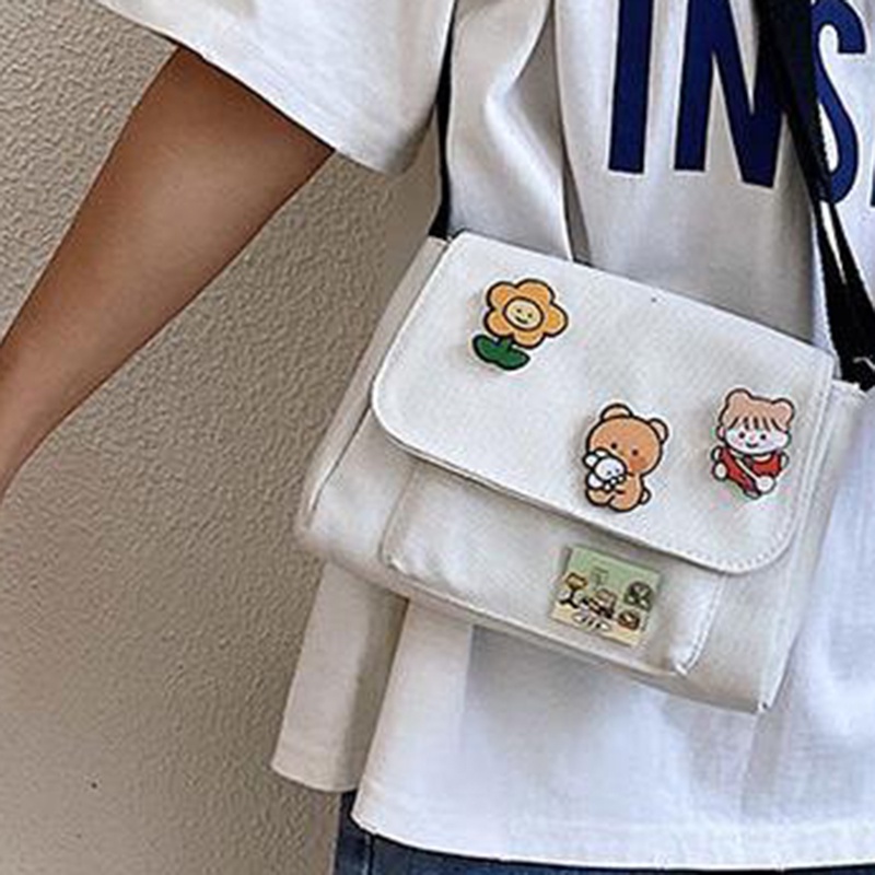 Dễ Thương Túi Đeo Chéo Vai Bằng Vải Canvas Phong Cách Harajuku Dành Cho Nữ Jp60Vn