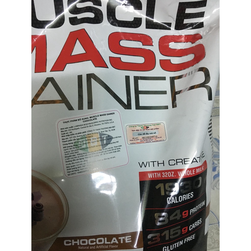 Labrada Muscle Mass Gainer 5,45kg  - Sữa Tăng Cân, Tăng Cơ cho người gầy