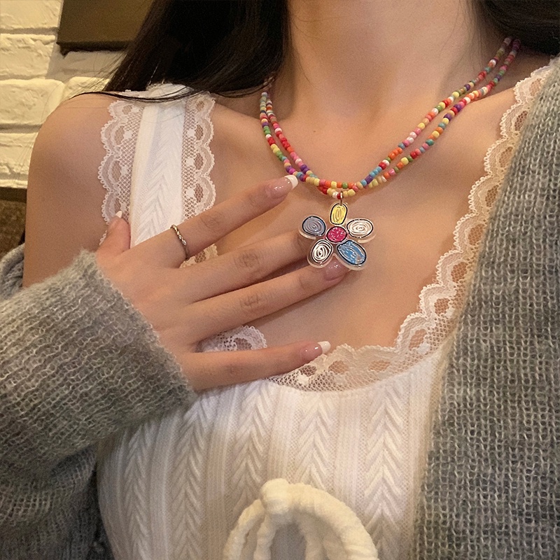 Vòng cổ Chuỗi Hạt Nhiều Màu Phong Cách Harajuku Ngọt Ngào