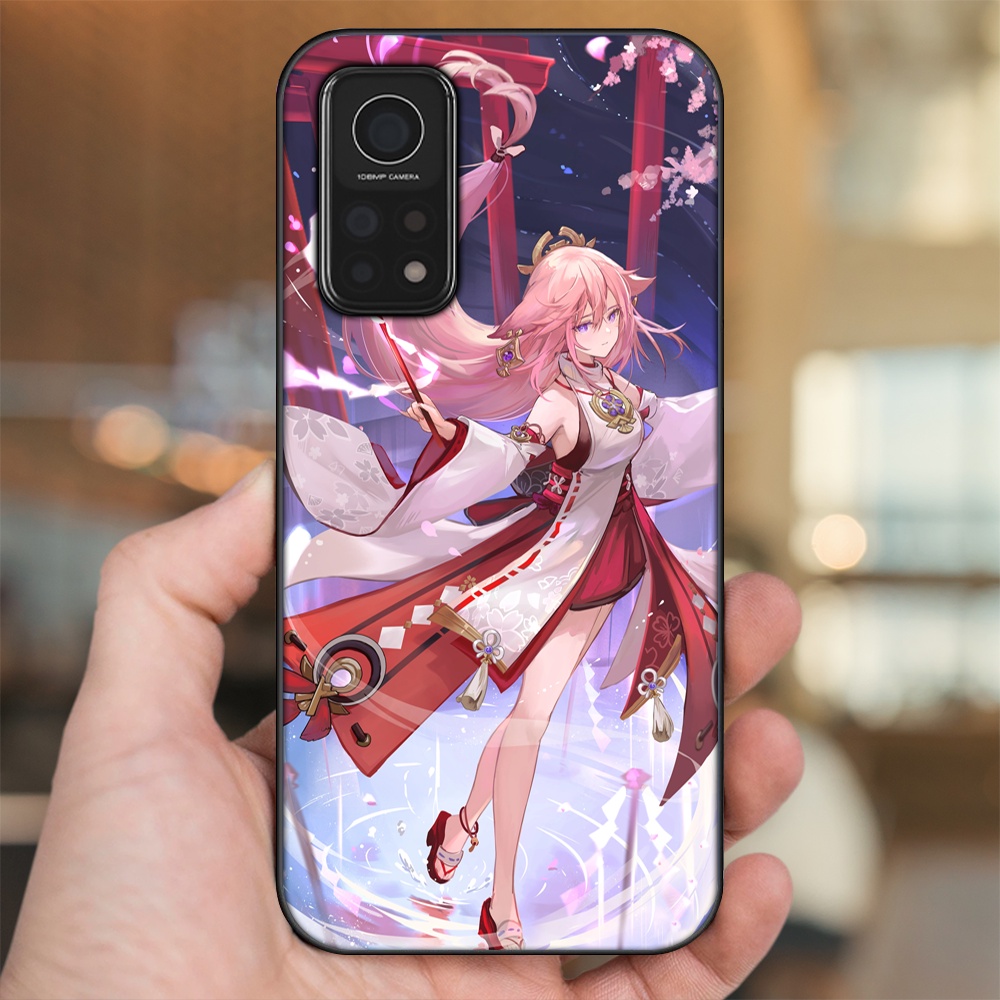 Ốp lưng Xiaomi Mi 10T Pro 5G viền đen in hình Yae Miko Genshin Impact