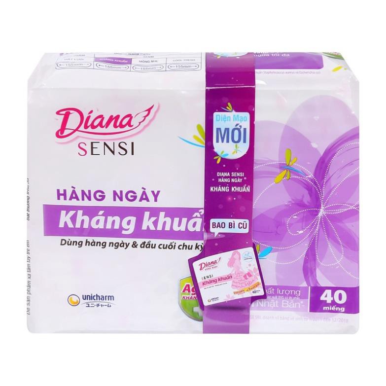 Băng Vệ Sinh Diana Hàng Ngày Sensi Kháng Khuẩn 20 Miếng-Hàng Chuẩn Cty Cam Kết Chất Lượng 100%