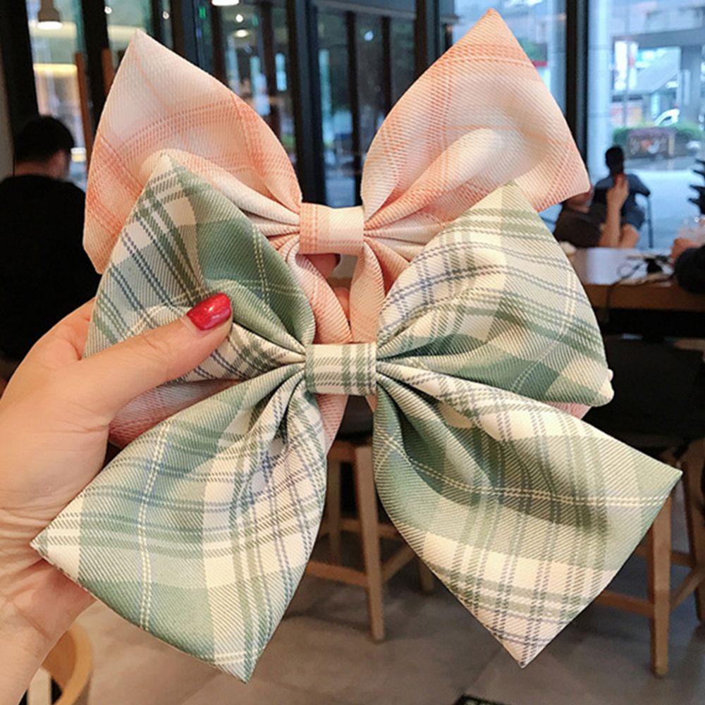 Kẹp Tóc Họa Tiết Chéo Cổ Điển 12 Màu Tùy Chọn