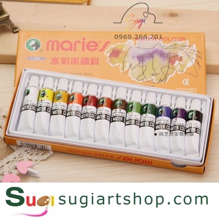 Màu nước Maries hộp 12 màu x9ml, Water colour Maries set 12x9ml