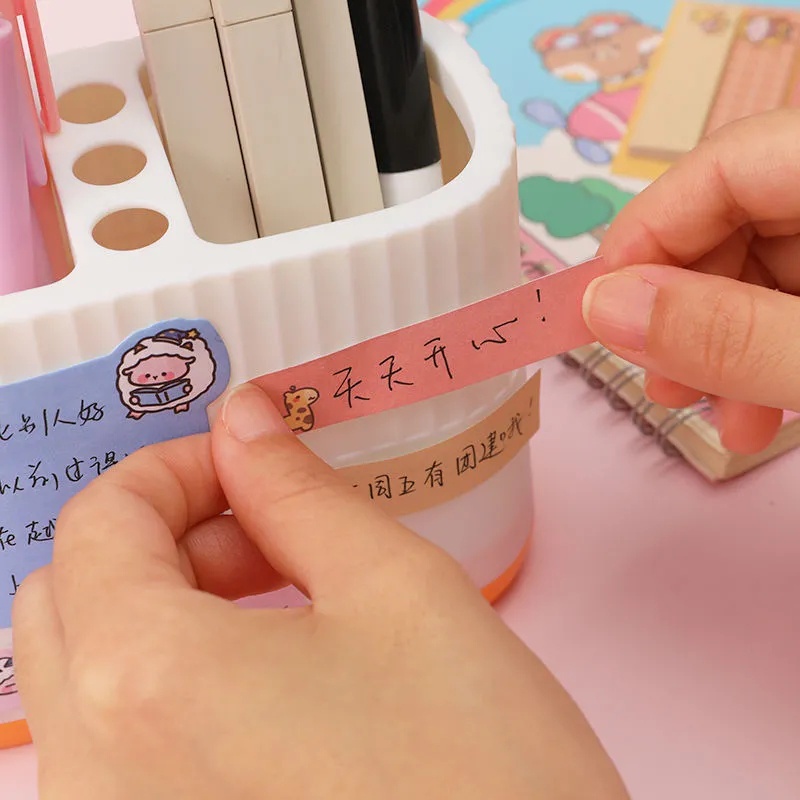 Set 80 Tờ Giấy Ghi Chú Tự Dính Thiết Kế Dễ Thương Tiện Dụng Cho Trường Học/ Văn Phòng