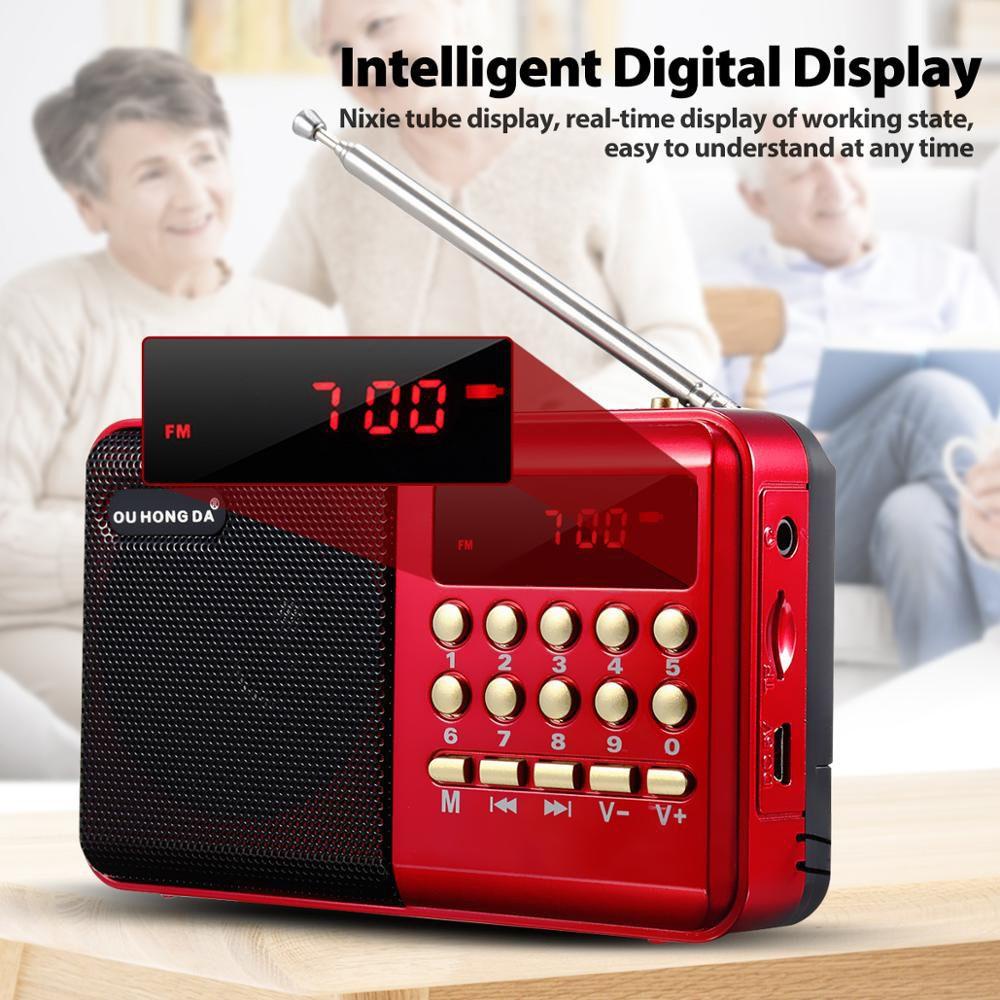 AUGUSTINA Radio FM Kỹ Thuật Số USB TF Cầm Tay Đa Năng Có Thể Sạc Lại