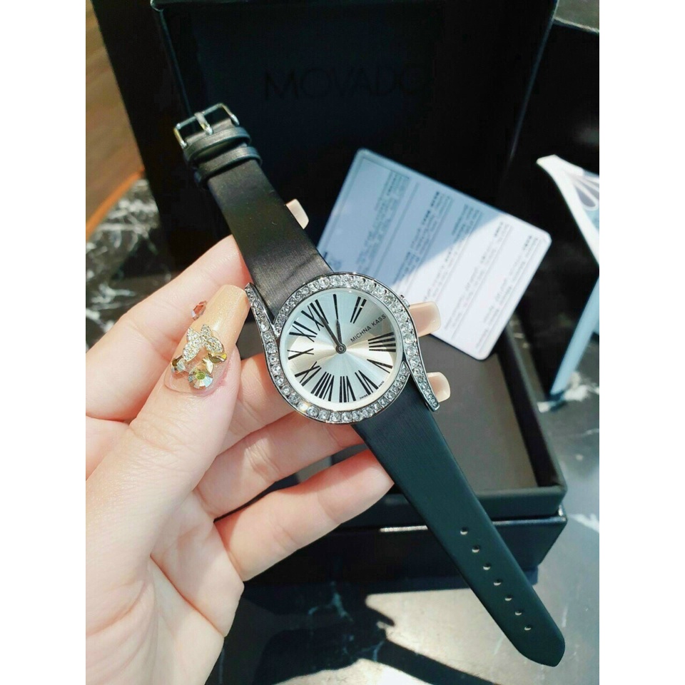 Đồng hồ nữ dây da, đồng hồ đeo tay nữ MICHNA KASS viền đá cao cấp, chống thấm nước, thời trang mới nhất, giá siêu rẻ