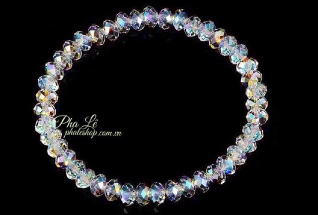Vòng Tay Pha Lê Tròn Dẹp 06mm Trắng Được Thiết Kế Từ Pha Lê Swarovski