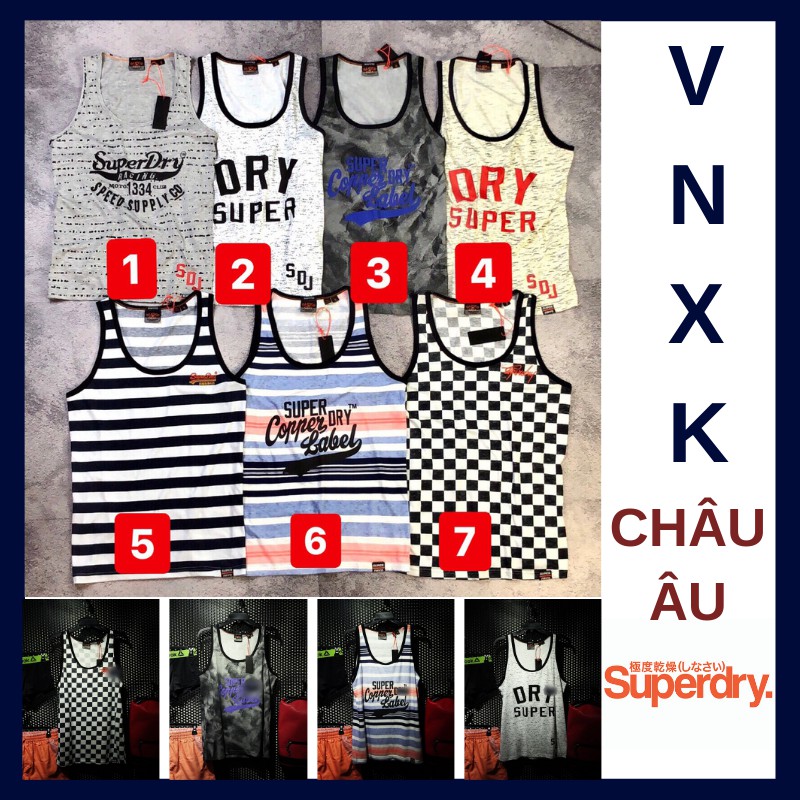 [FREESHIP] Áo thun ba lỗ/ áo tập gym/ áo mùa hè nam hiệu SuperDry vnxk châu âu xịn