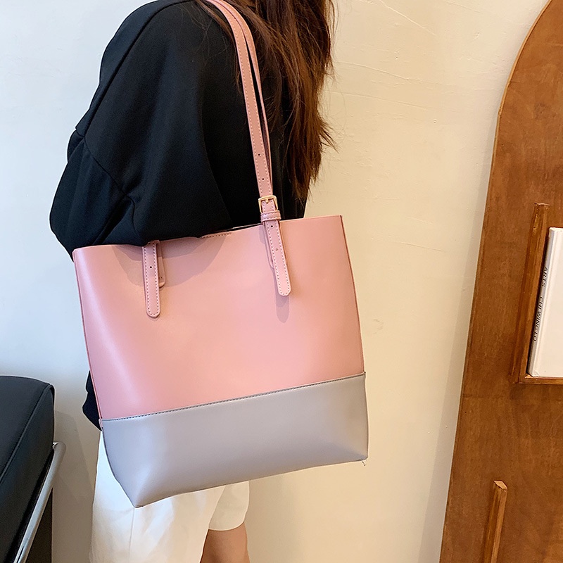 Túi đeo vai IELGY sức chứa lớn màu sắc tương phản thời trang công sở xinh xắn dành cho nữ